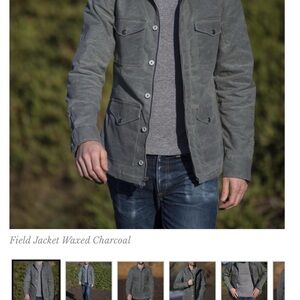 Gustin Men's Large 13.5 oz FIELD JACKET - WAXED CHARCOAL